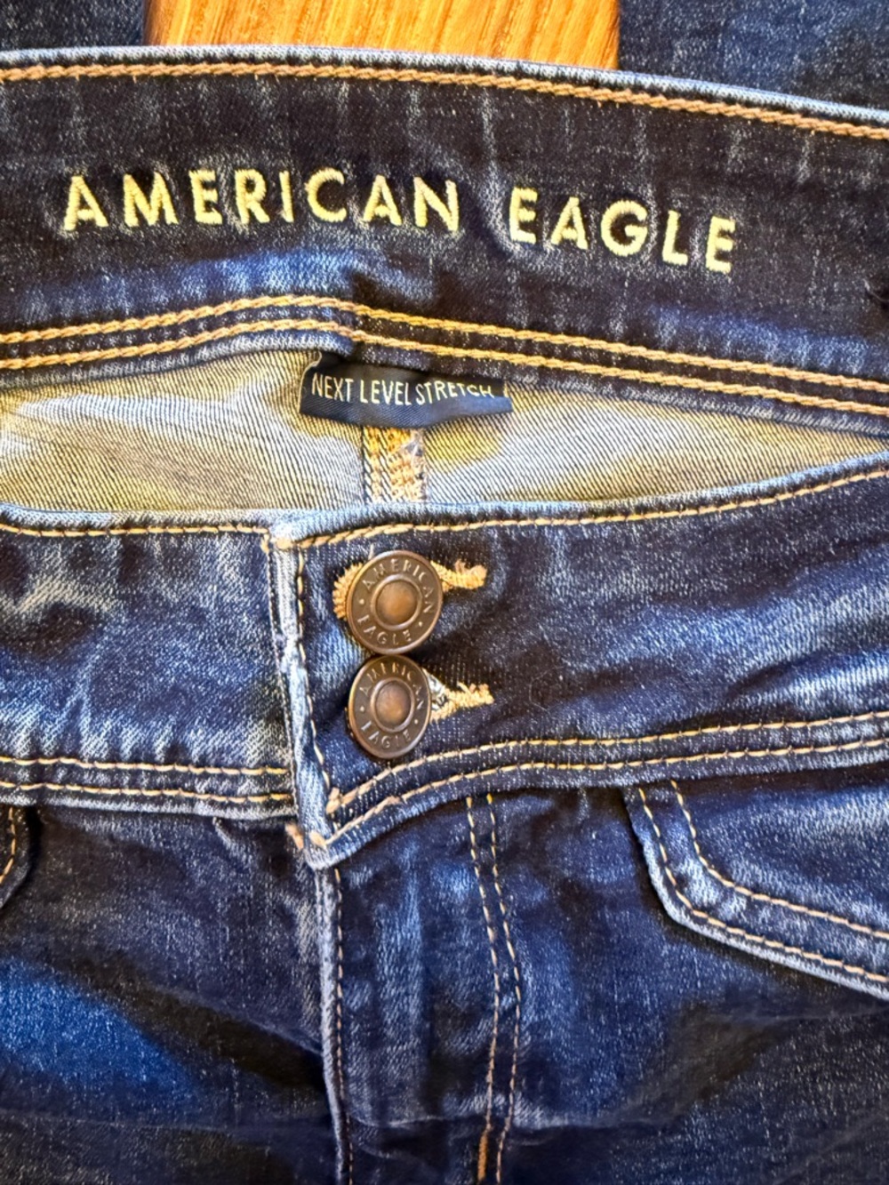 American Eagle Outfitters Dark Blue Flare Jeans - Picture 3 of 4